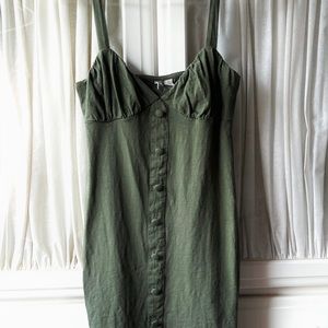 Olive green mini dress
